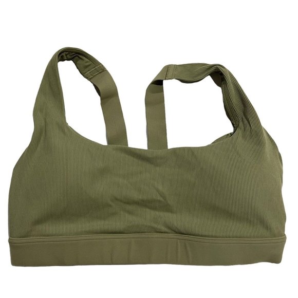ATHLET Other - NWT ATHLETA Exhale Rib Bra In Powervita A-C Sz SMALL Green